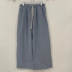 Buttermelon Drawstring Checkered Drawstring Pants in Blue & White - Large - NWOT